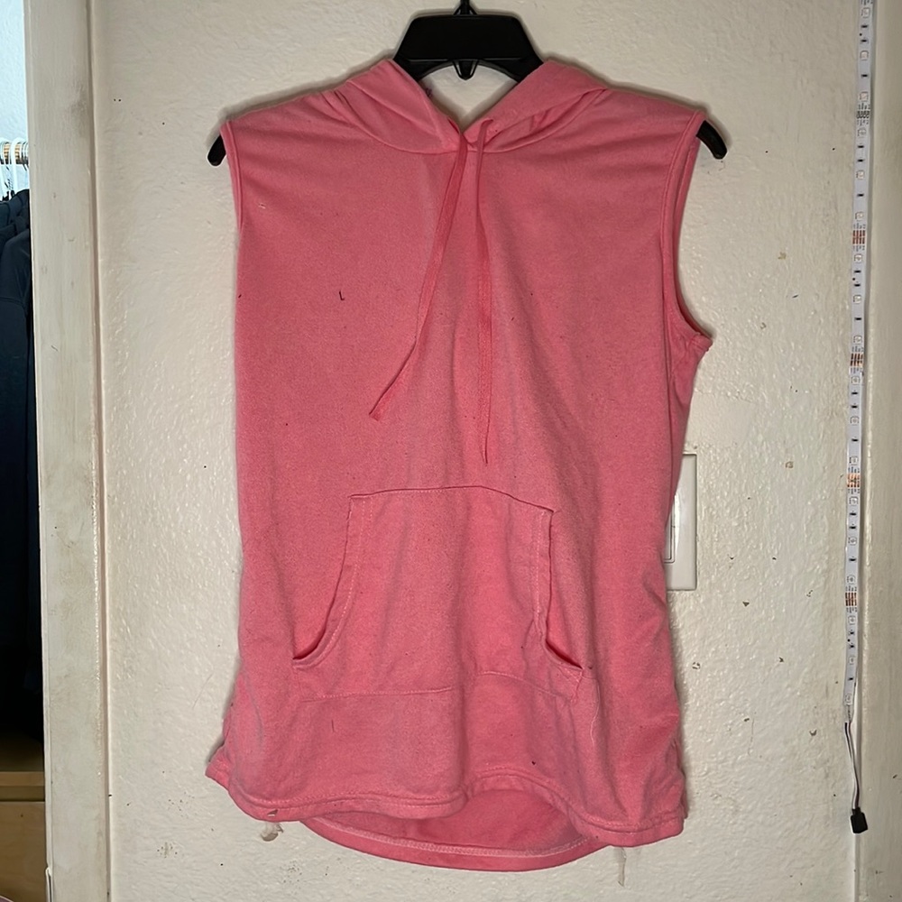 EMME JORDAN, Womens, Pink sleeveless pajama shirt with hood